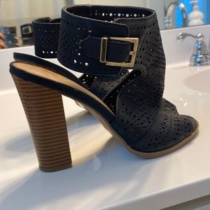 Black open toed heels